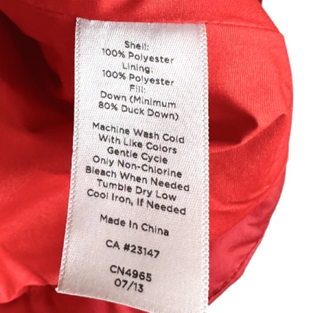TALBOTS Sleeveless Down Red Puffer Vest Size Large - Picture 8 of 8